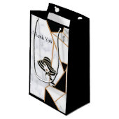 Modern Black Gold Abstract op witte marmer Klein Cadeauzakje (Voorkant Gekanteld)