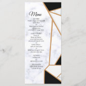 Modern Black Gold Abstract op witte marmer Menu (Voorkant)