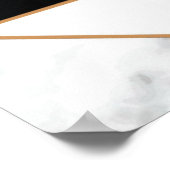 Modern Black Gold Abstract op witte marmer Poster (Hoek)