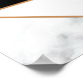 Modern Black Gold Abstract op witte marmer Poster (Hoek)