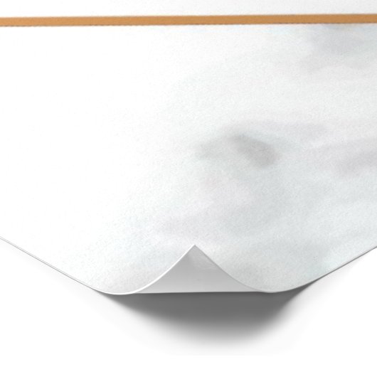 Modern Black Gold Abstract op witte marmer Poster (Hoek)