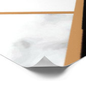 Modern Black Gold Abstract op witte marmer Poster (Hoek)