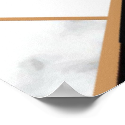 Modern Black Gold Abstract op witte marmer Poster (Hoek)