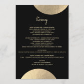 Modern Black & Gold Abstracte bruiloft Programmakaart (Achterkant)