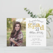 Modern Black Gold Afstuderen Klasse 2022 Aankondiging (Staand voorkant)