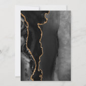 Modern Black Gold Agate Corners Wedding Kaart (Achterkant)