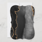 Modern Black Gold Agate Dark Bracket Weddenschap Kaart (Achterkant)