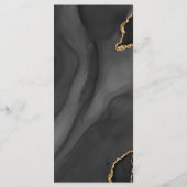Modern Black Gold Agate Dark Wedding Menu (Achterkant)