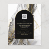 Modern Black Gold Agate Marble Glitter Wedding (Achterkant)