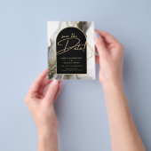 Modern Black Gold Agate Marble Glitter Wedding Flyer (Hand)