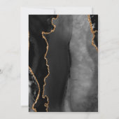 Modern Black Gold Agate Marble Save the Date (Achterkant)
