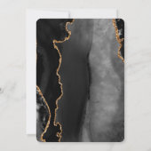 Modern Black Gold Agate Rond Wedding Kaart (Achterkant)