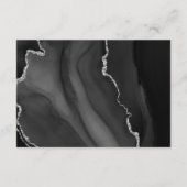 Modern Black Gold Agate Wedding Reception Informatiekaartje (Achterkant)