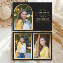 Modern Black Gold Arch Afstuderen 3-foto