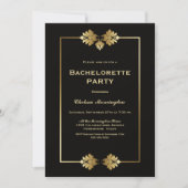 Modern Black Gold Bachelorette Kaart (Voorkant)