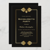 Modern Black Gold Bachelorette Kaart (Voorkant / Achterkant)