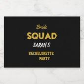 Modern Black Gold Bachelorette Party Favor Likeurfles Etiket (Enkel label)
