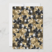 Modern Black Gold Balloon, 50e verjaardag uitnodig Kaart (Achterkant)