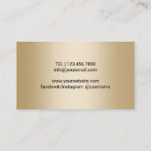 Modern Black & Gold Beauty Salon Bee Logo Visitekaartje (Achterkant)