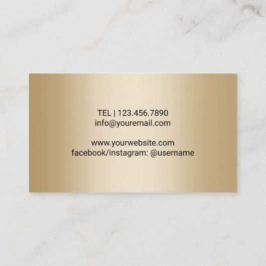 Modern Black & Gold Beauty Salon Bee Logo Visitekaartje (Achterkant)