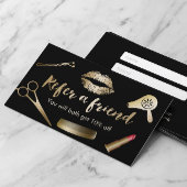 Modern Black & Gold Beauty Salon Referral