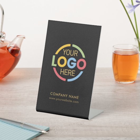 Modern Black Gold Bedrijf Zakelijk Logo Reclamebord Met Voetstuk (Insitu)