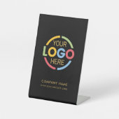 Modern Black Gold Bedrijf Zakelijk Logo Reclamebord Met Voetstuk (Voorkant)