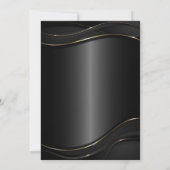 Modern Black Gold Birthday Celebration Invitation Kaart (Achterkant)