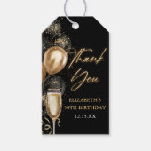 Modern Black & Gold Birthday Party Favor Thank you Cadeaulabel (Voorkant)