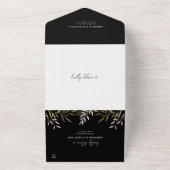 Modern Black Gold | Bodempalmbruiloft in de Botani All In One Uitnodiging (Buitenkant)