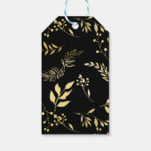 Modern Black Gold Botanical Glamour Chic Favor Cadeaulabel (Achterkant)