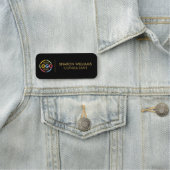 Modern Black Gold Business Logo Medewerker Magneti Naamplaatje (In situ)