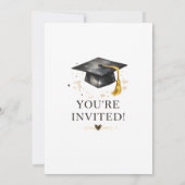 Modern Black & Gold Calligraphy Graduation Party  Kaart (Achterkant)