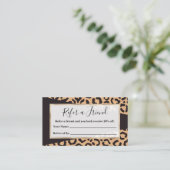 Modern Black Gold Cheetah Leopard Animal Print Aanbevelingskaartje (Staand voorkant)