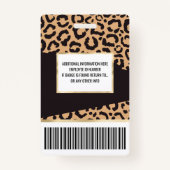 Modern Black Gold Cheetah Leopard Animal Print Badge (Achterkant)