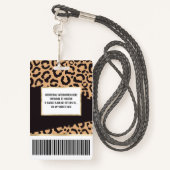 Modern Black Gold Cheetah Leopard Animal Print Badge (Achterkant met draagriem)