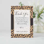 Modern Black Gold Cheetah Leopard Animal Print Bedankkaart (Staand voorkant)