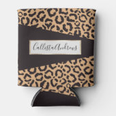 Modern Black Gold Cheetah Leopard Animal Print Blikjeskoeler (Voorkant)