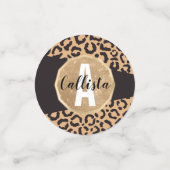 Modern Black Gold Cheetah Leopard Animal Print Confetti (Kleine voorkant)