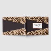 Modern Black Gold Cheetah Leopard Animal Print Gastenboek (Volledig)