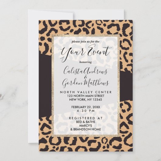 Modern Black Gold Cheetah Leopard Animal Print Kaart (Voorkant)