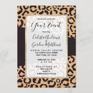 Modern Black Gold Cheetah Leopard Animal Print Kaart