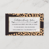 Modern Black Gold Cheetah Leopard Animal Print Klantenkaartje (Achterkant)