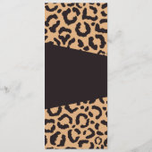 Modern Black Gold Cheetah Leopard Animal Print Menu (Achterkant)
