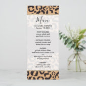 Modern Black Gold Cheetah Leopard Animal Print Menu (Staand voorkant)