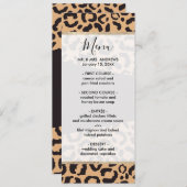 Modern Black Gold Cheetah Leopard Animal Print Menu (Voorkant / Achterkant)