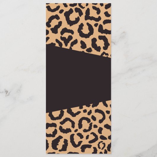 Modern Black Gold Cheetah Leopard Animal Print Programmakaart (Achterkant)