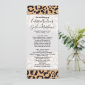 Modern Black Gold Cheetah Leopard Animal Print Programmakaart (Staand voorkant)