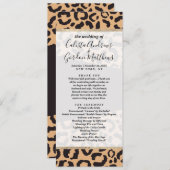 Modern Black Gold Cheetah Leopard Animal Print Programmakaart (Voorkant / Achterkant)