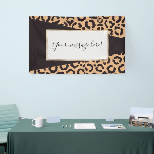 Modern Black Gold Cheetah Leopard Animal Print Spandoek (Beurs)
